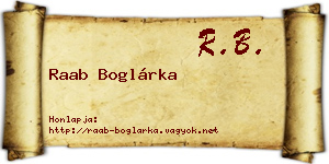 Raab Boglárka névjegykártya